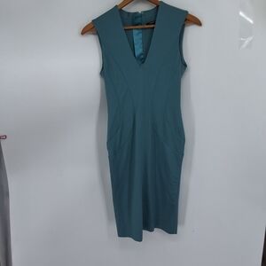 RACHEL Rachel Roy Sz 6 Teal V-Neck Midi Dress
